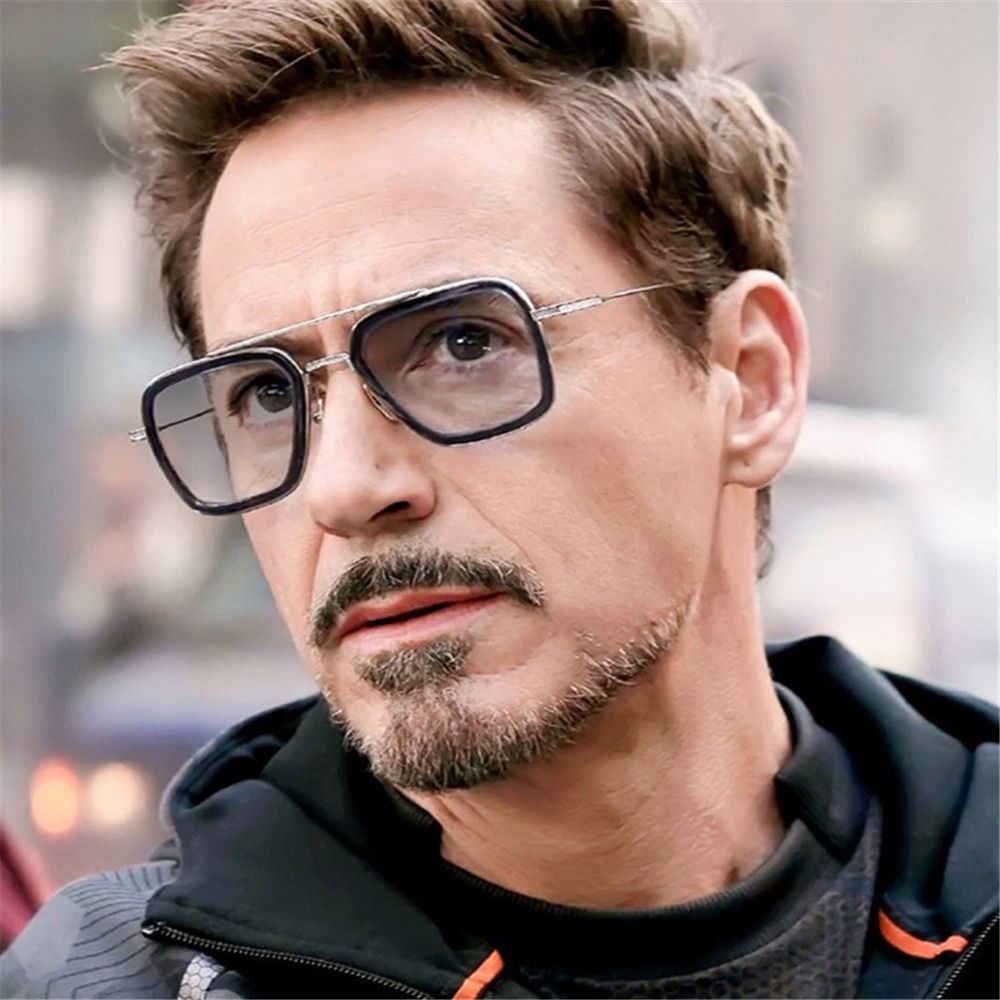 FSIGOM Spider Man Edith Glasses,Vintage Aviator Square Metal Frame for Women Sunglasses Classic Downey Iron Man Tony Stark Shades 