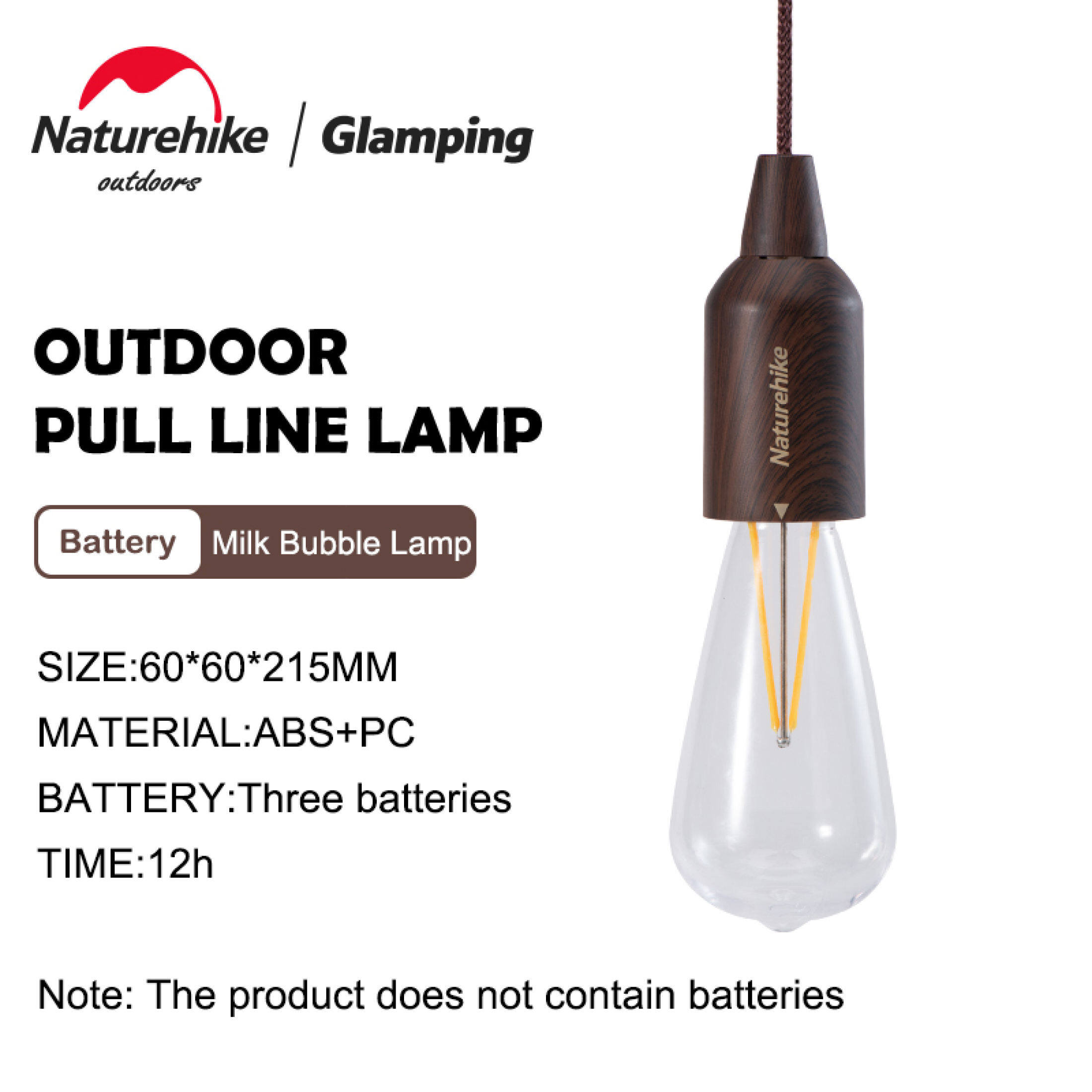 Naturehike Camping Light Hanging Rope Portable Outdoor Tent IP44 waterproof Pull  Light Camping Tent Atmosphere Light