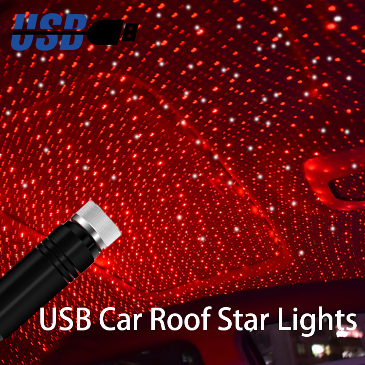 USB Car Roof Star Lights Mini Led Projection Lamp, Car Ambient Led