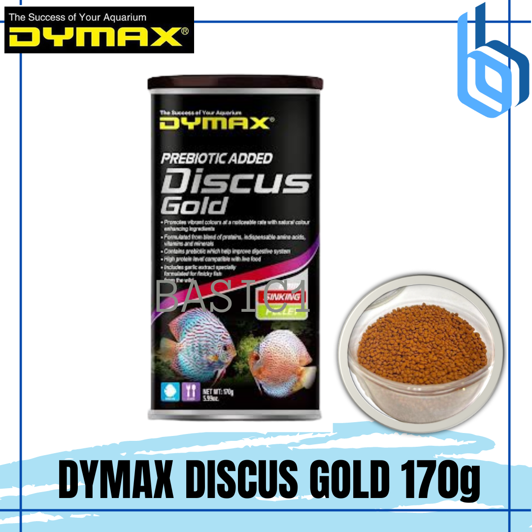 Dymax Discus Gold 2mm Sinking Pellets 170g or 540g Discus Food Fish