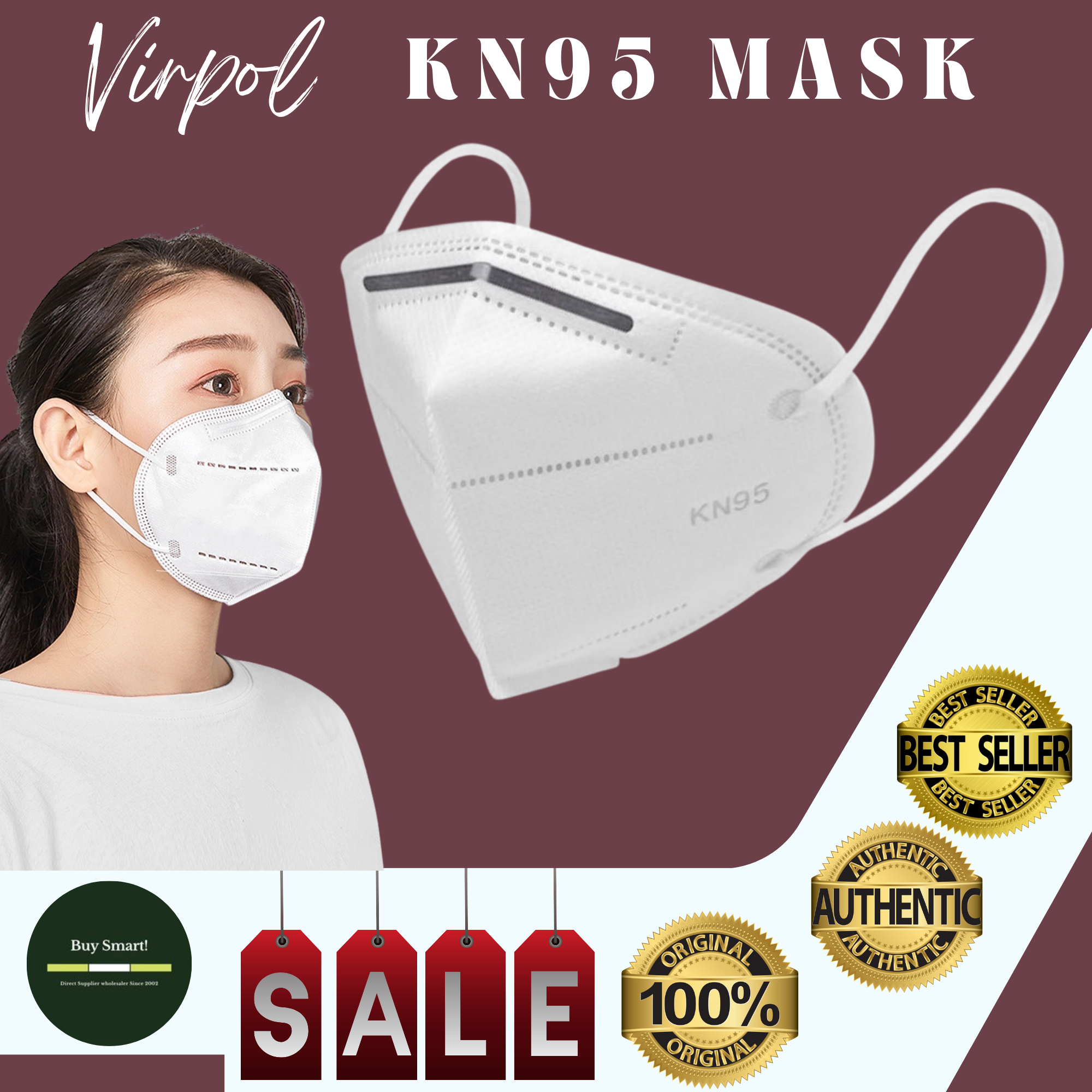 Buy Smart Store KN95 Mask , KN95 10PCS White KN95 5 Layers Filters Face ...