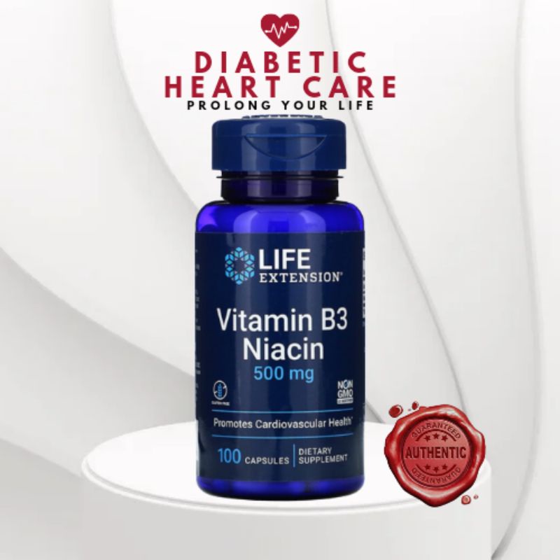 Life Extension Vitamin B3 Niacin, 500 mg, Promotes Cardiovascular