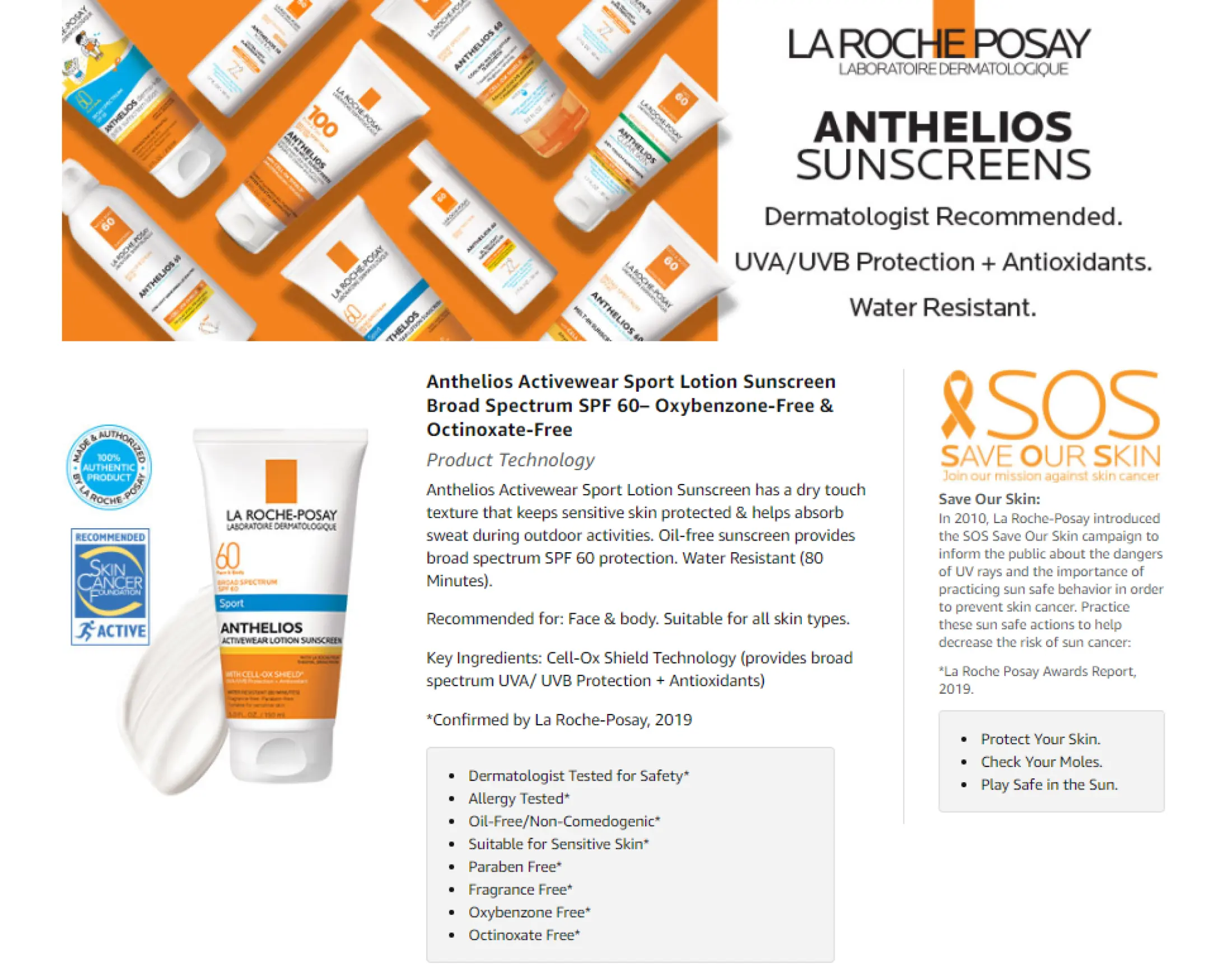 la roche posay oxybenzone