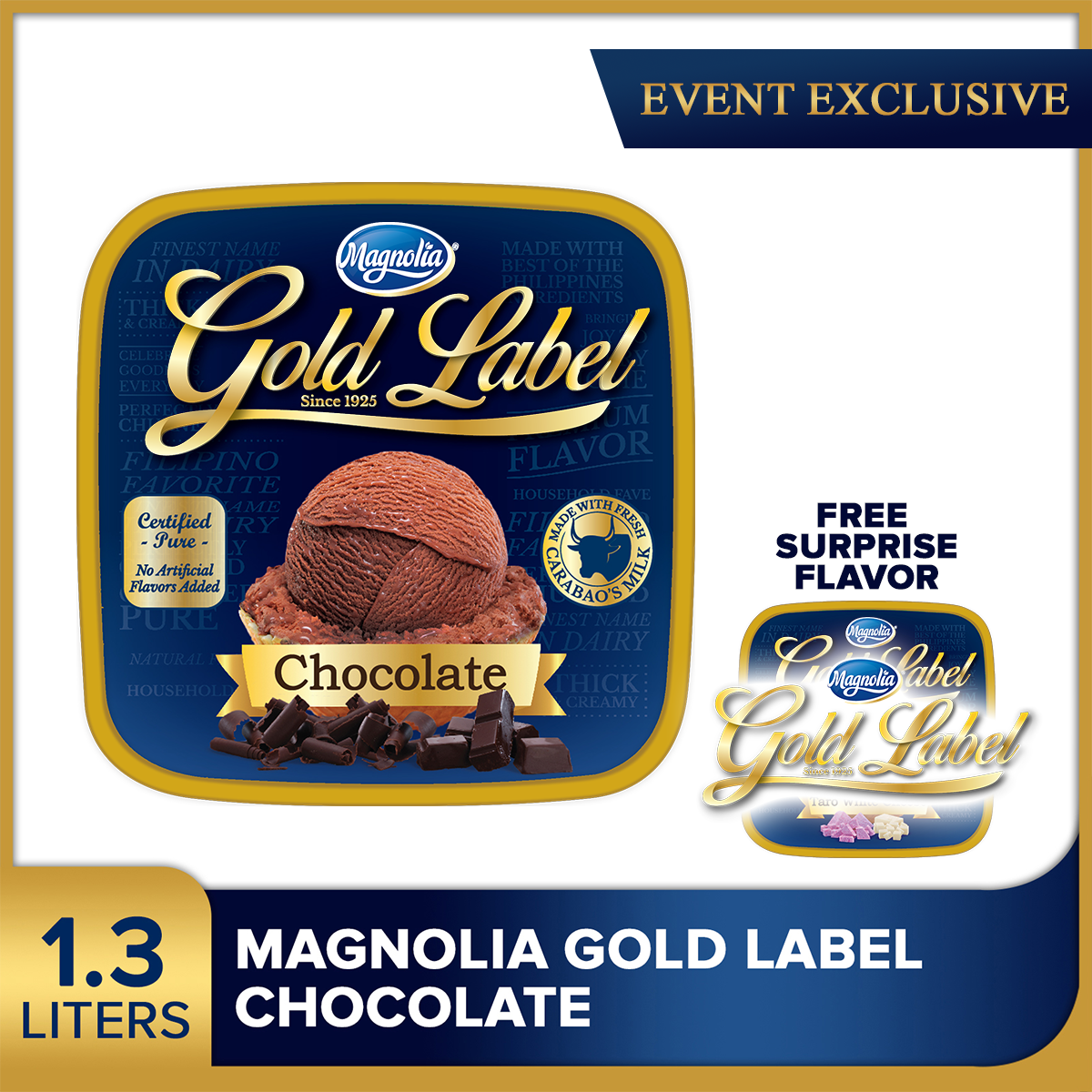 Buy 1 Magnolia Gold Label Chocolate 13l Get 1 Free 13l Ice Cream