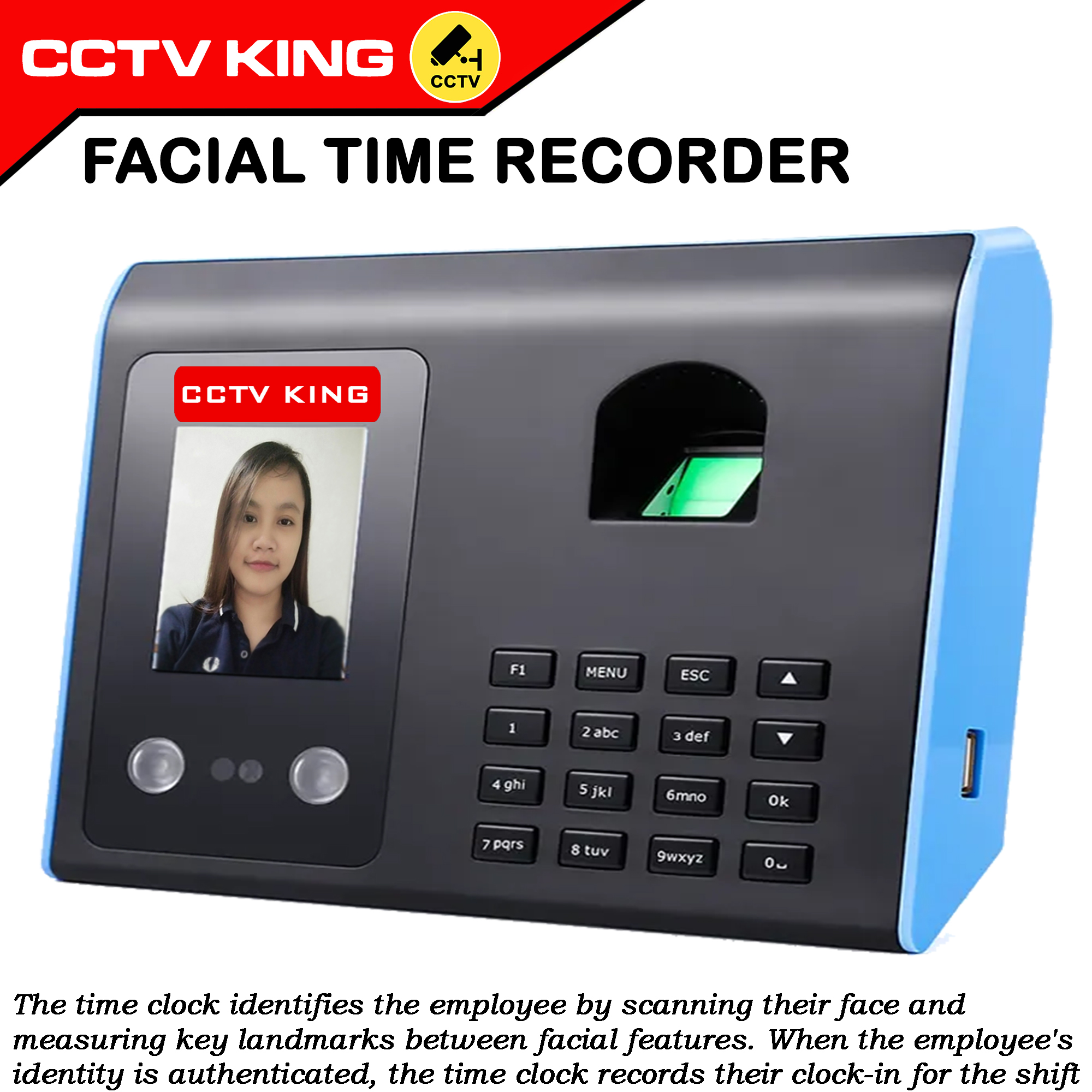 Cctv King F600 Face Recognition And Fingerprint Biometric Time Recorder