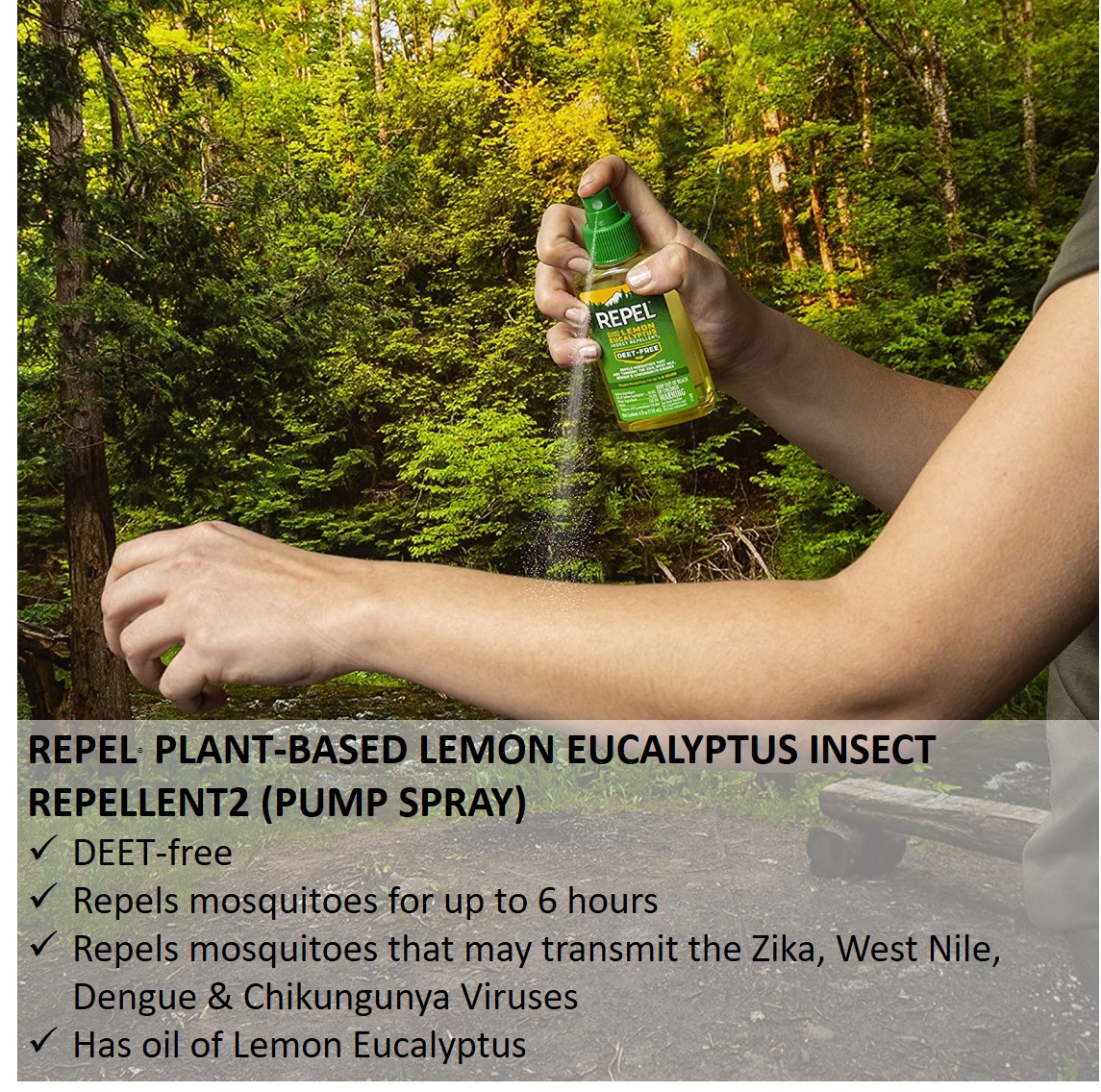 Repel® Plant-Based Lemon Eucalyptus Insect Repellent2 (Pump Spray)