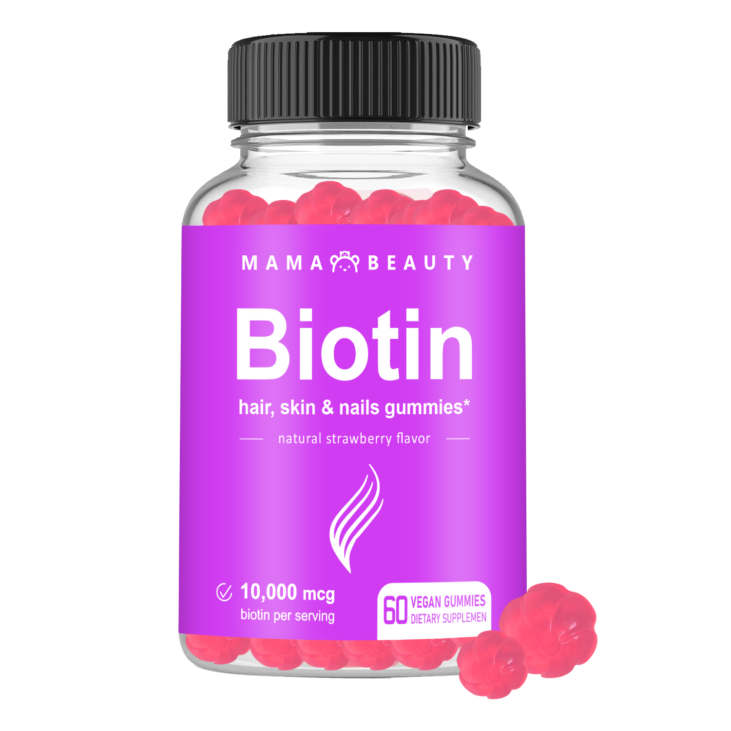 Mama Beauty Biotin Gummy for Hair Skin Nails Vitamin Gummies Promotes ...