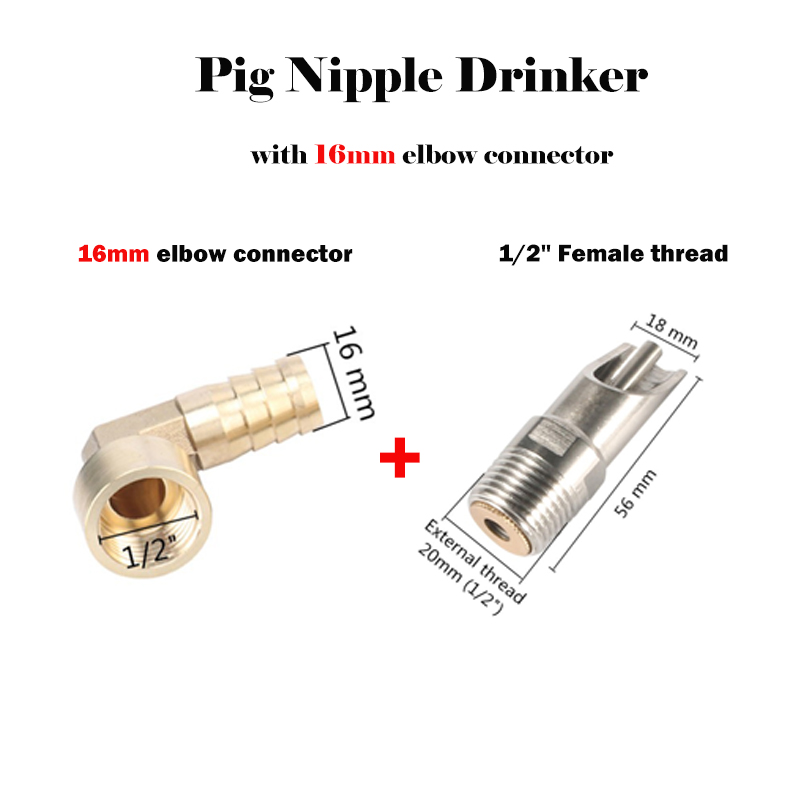 Automatic Pig Nipple Waterer Set - Stainless Steel Drinkers For Livestock With Brass Connectors