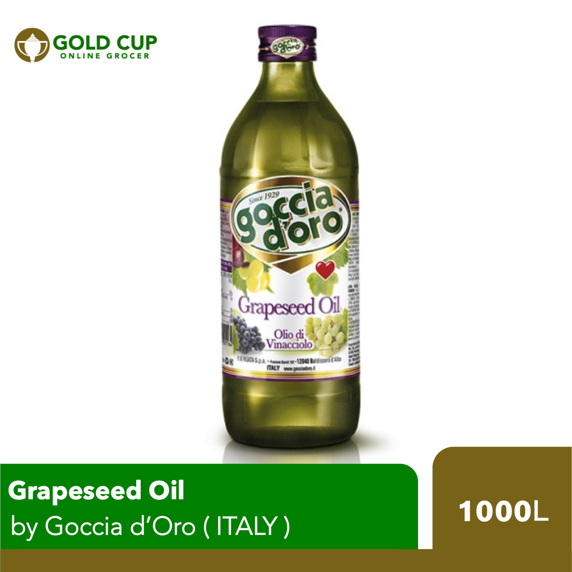 Grapeseed Oil 1 Liter by Goccia D'Oro (Made in Italy) Lazada PH