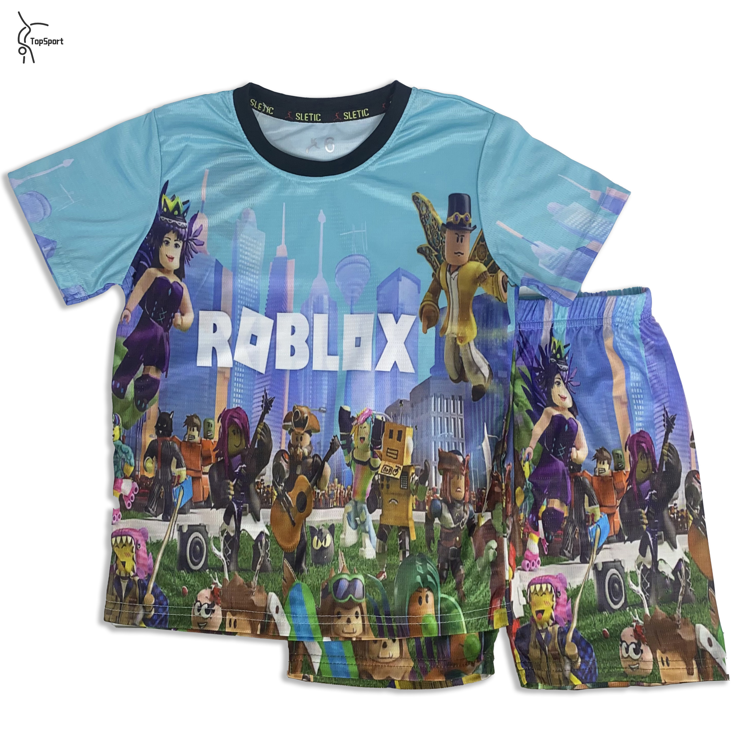 5-9 Years Kids Short Sleeve Roblox Printed T-shirts Tops