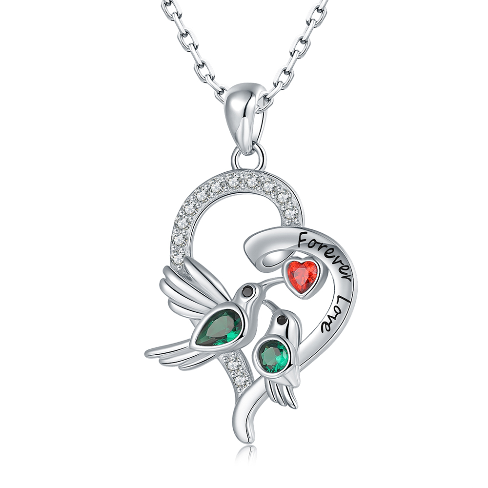 Sterling Silver Couple Hummingbird 