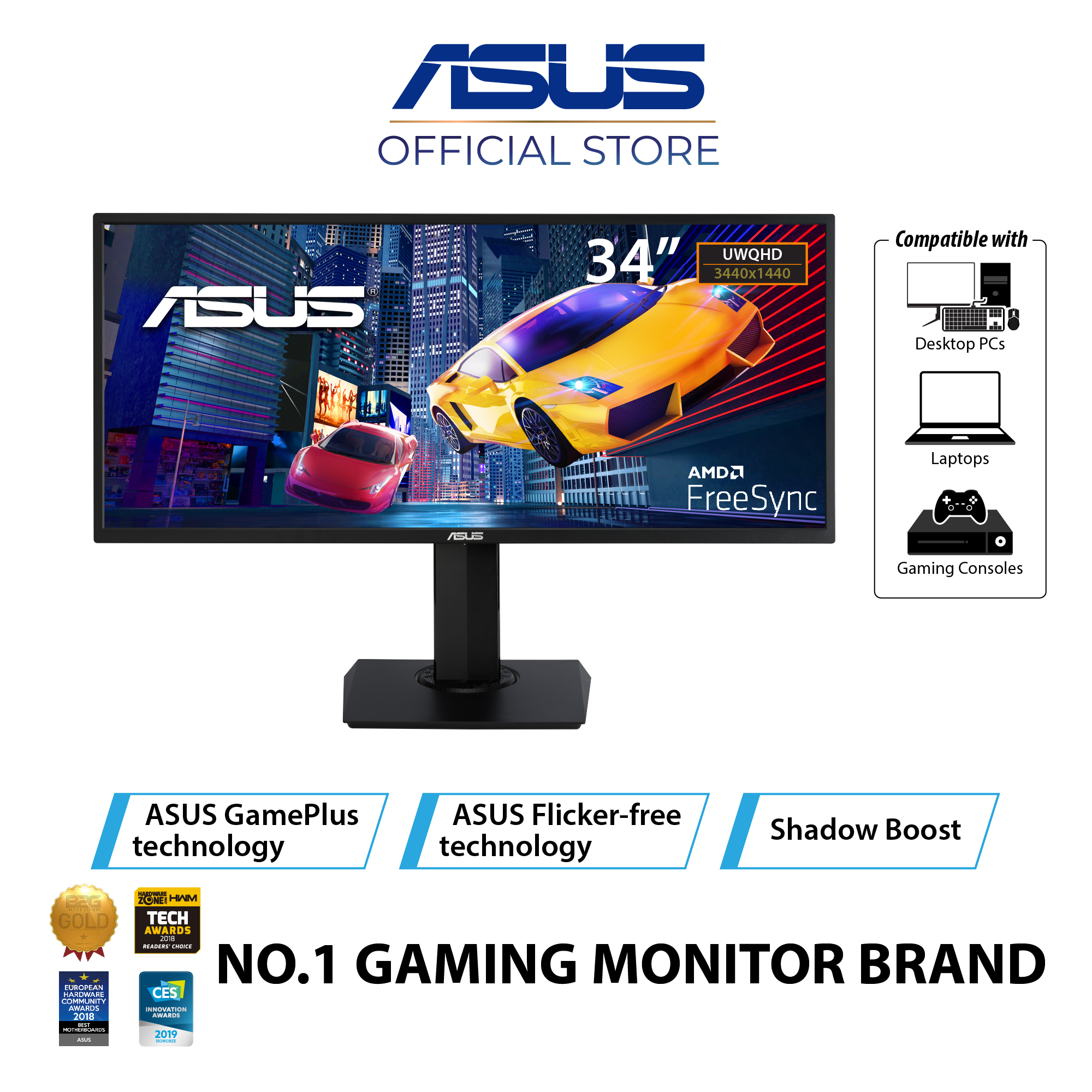 ASUS VP348QGL Gaming Monitor – 34-inch 