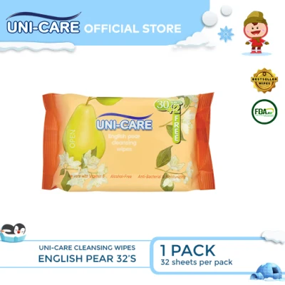 Uni-care English Pear Cleansing Wipes 32's Pack of 1