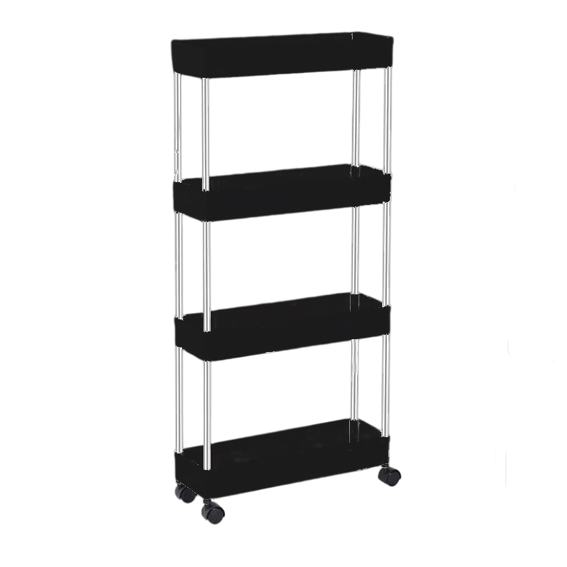 4 layer Bath Rack Bathroom Shelves Rolling Trolley Kitchen Organizer