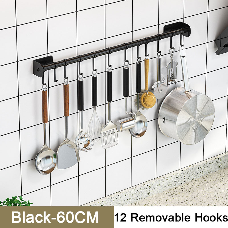 12 Hooks Kitchen Hanging Rack Multifunction Hanging Hook Wall Hanging ...