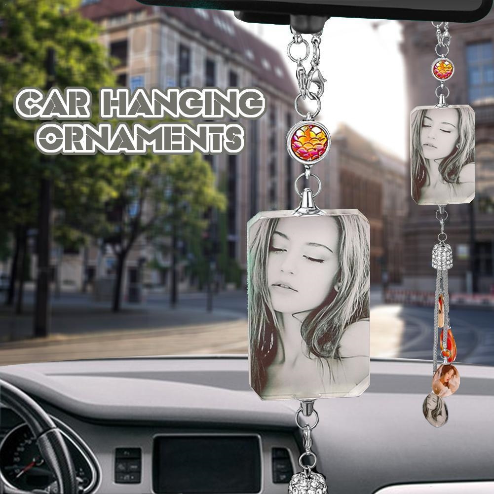 Customizable photoCar Rearview Mirror Pendant Car Interior