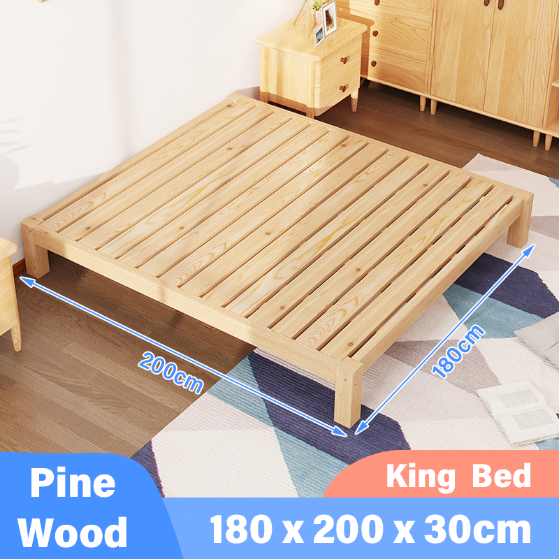 Single/Queen/King Size Solid Wood Bed Frame Bedroom Wooden Platform Bed