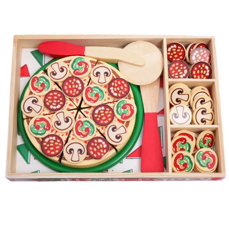 wooden food set