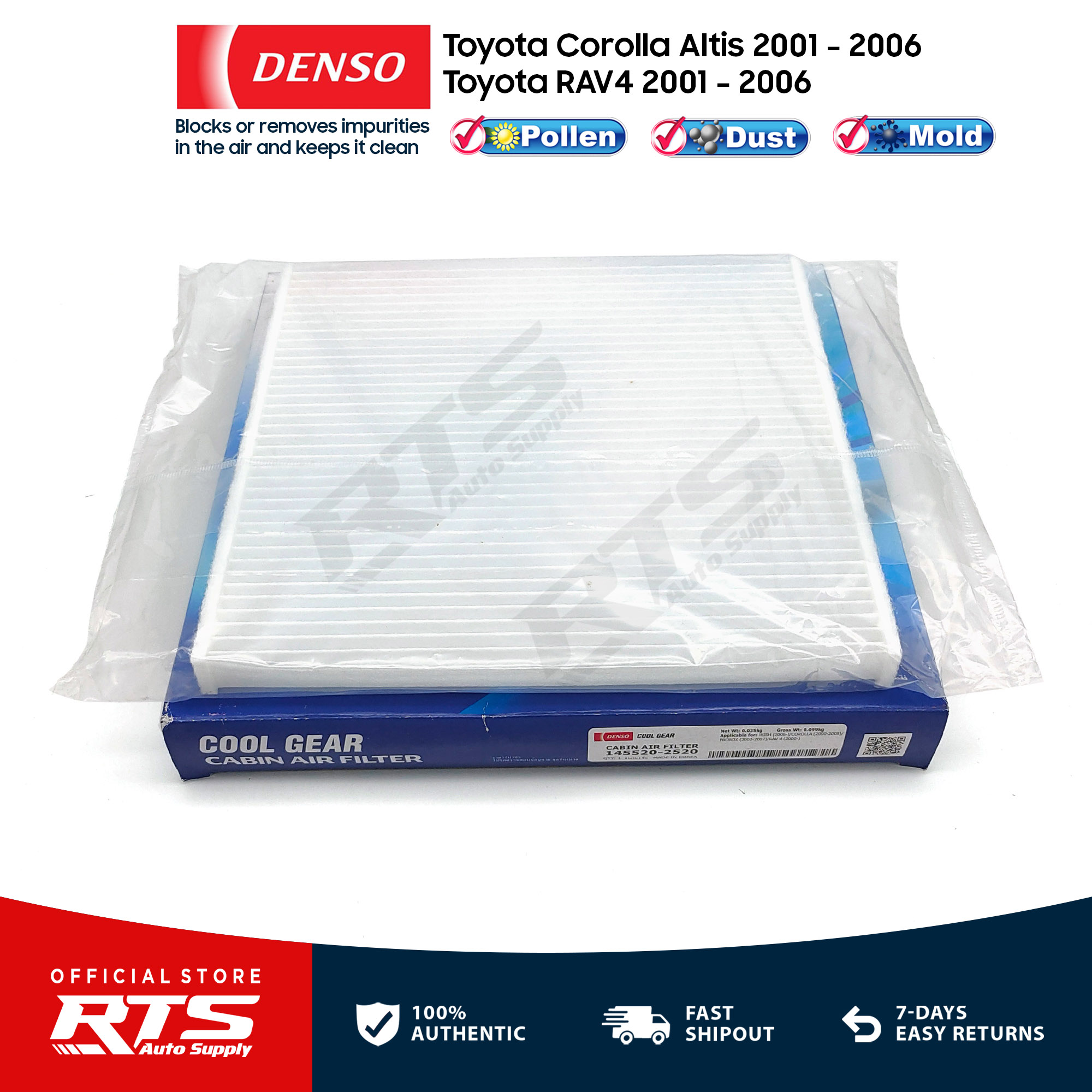 たっつあん Denso Aircon AC / Cabin Air Filter for Toyota Corolla Altis
