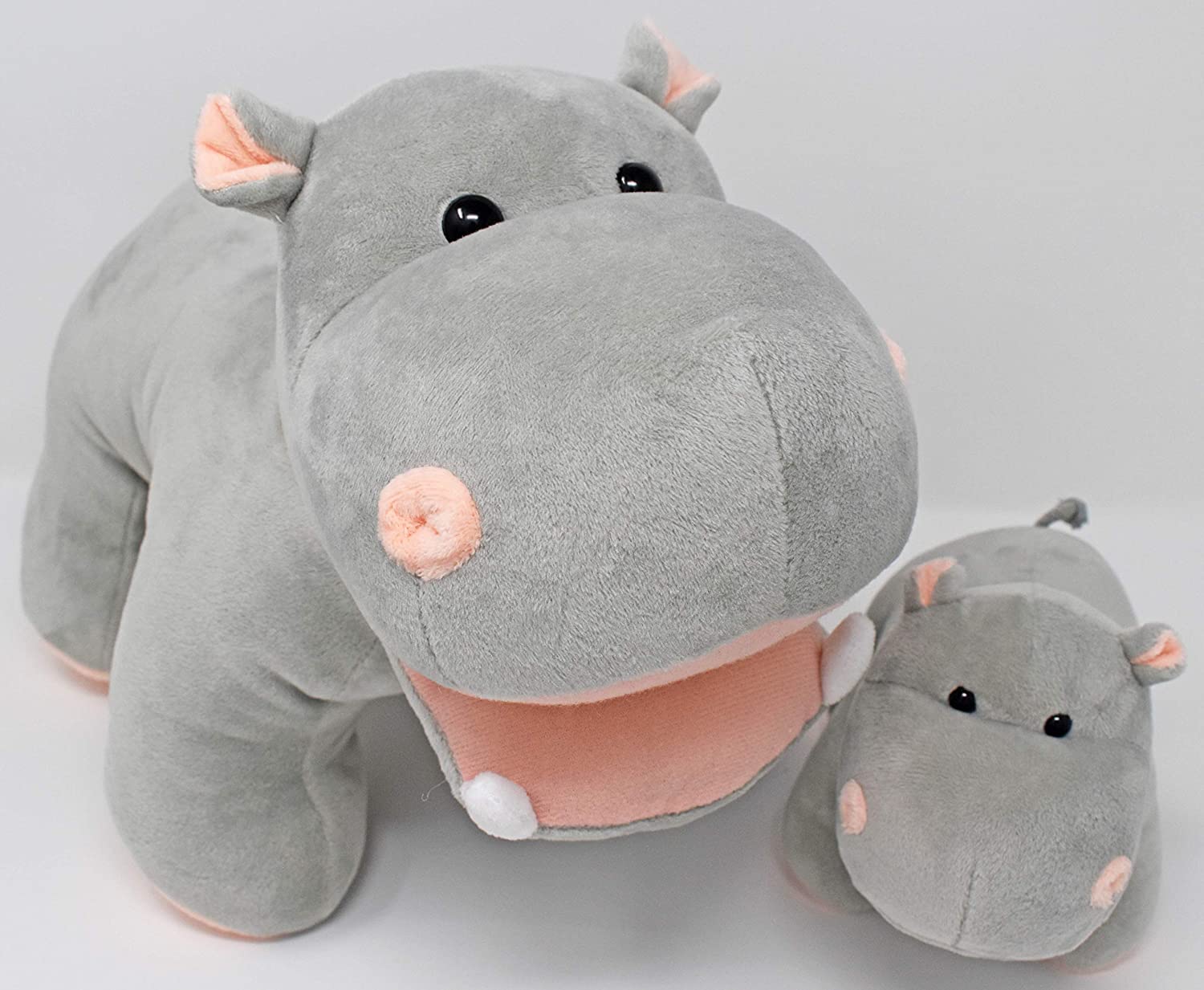 Details about   Hippo Stuffed Animals Oh So Soft Plush Mother Baby Hippos Hippopotamus Toy Set 