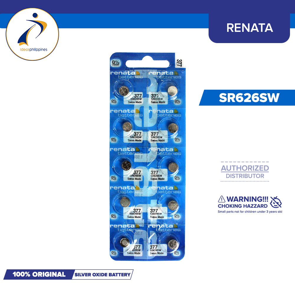 377 Renata Watch Battery SR626SW Swiss Made 0% Mercury Official