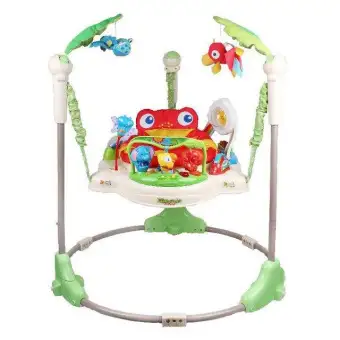 Musical Baby Jumper Rainforest Jumperoo First Step Baby Swing Baby Walker Chair Green