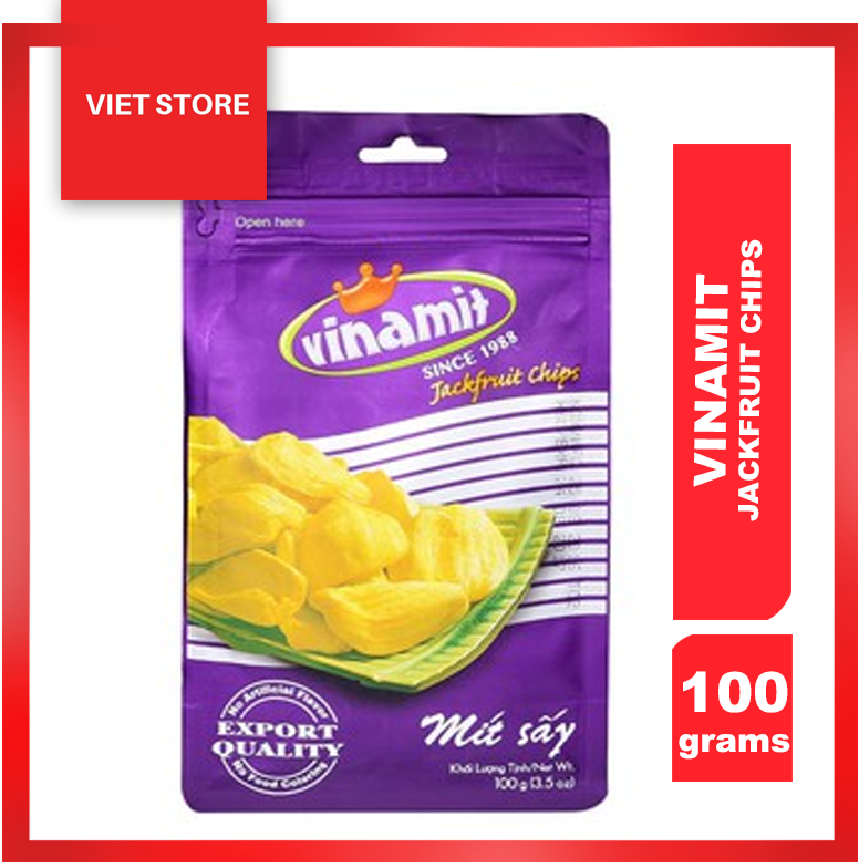 Viet Store Vinamit Dried Jackfruit Chips Ready to Eat Pure and Natural Dried Jackfruit Chips