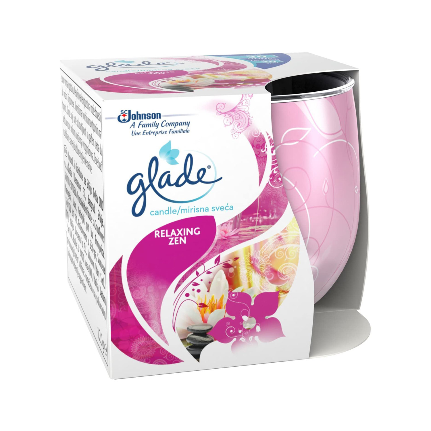 Glade RELAXING ZEN Single Wick Candle 120g, Burning for up to 30 hours