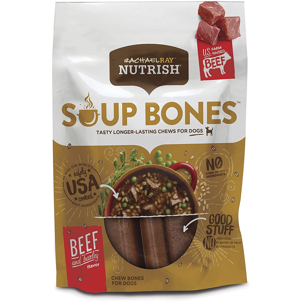 Rachael Ray Nutrish Soup Bones Longer Lasting Dog Treat Chews Beef