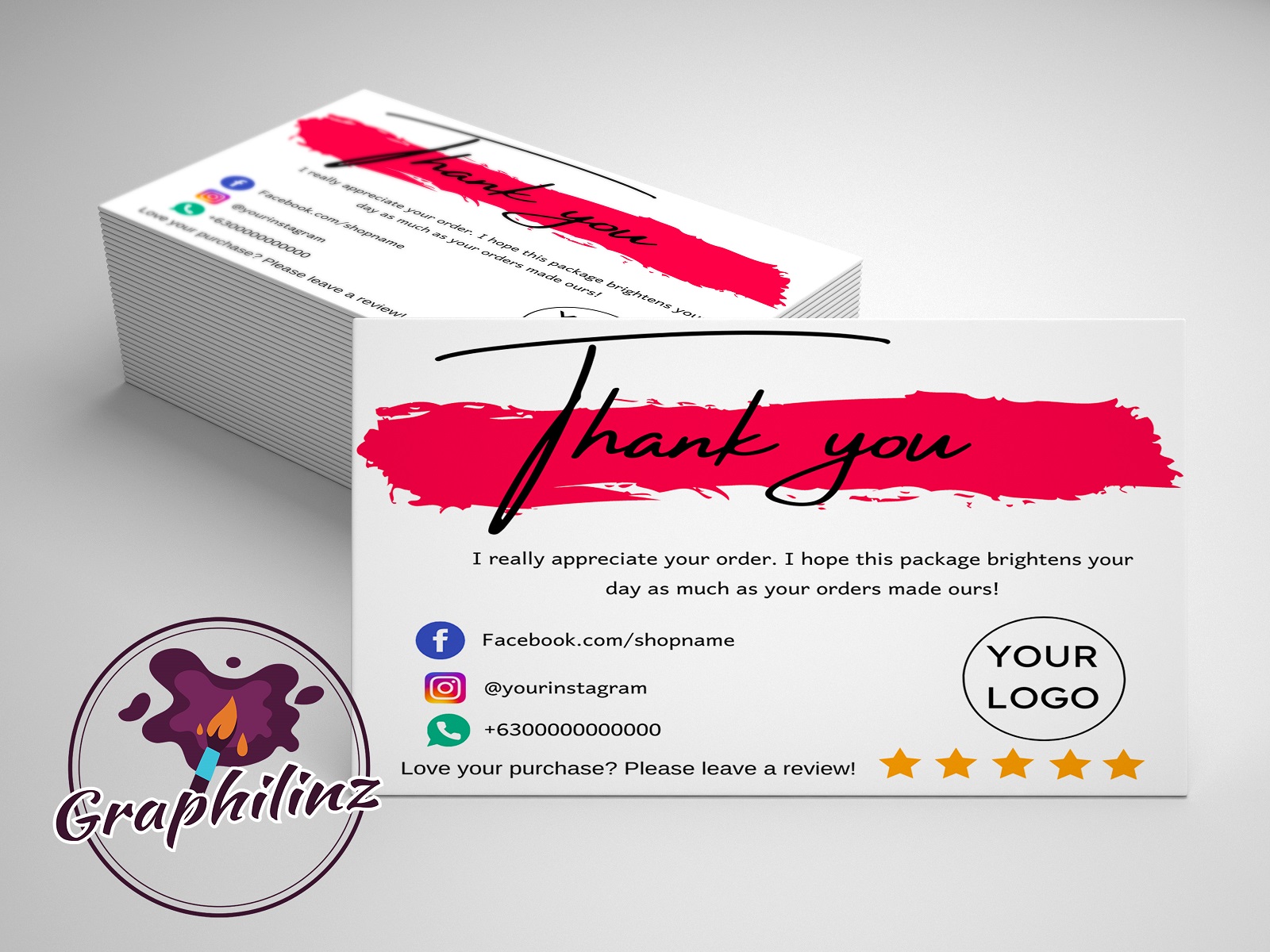 40 Thank You For Your Order Card Custom Thank You For Your Purchase Insert Card Lazada Ph