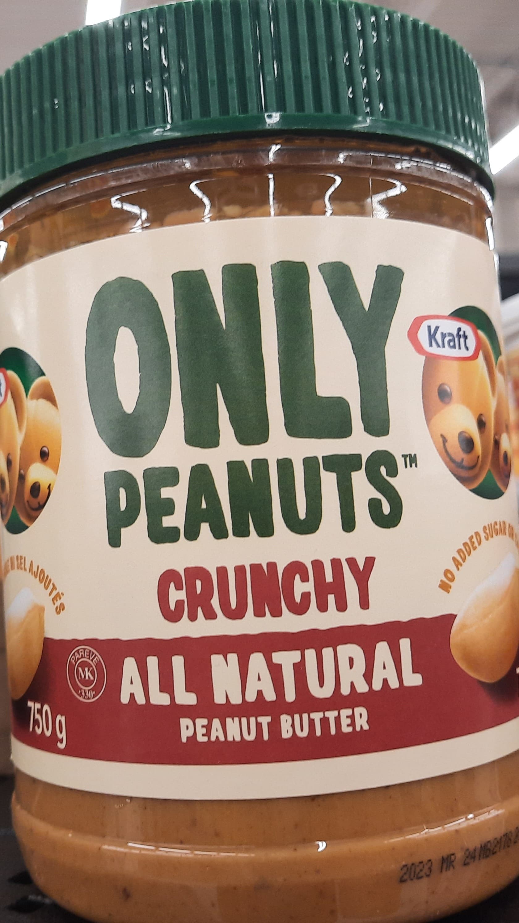 Kraft Only Peanuts Crunchy All Natural Peanut Butter 750g - Cooking &  Baking - General Groceries