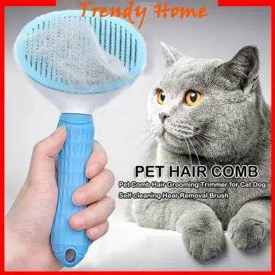 Dog Cat Hair Comb brush Pet Grooming Shedding comb Brush for Pet Self Cleaning Grooming Tool