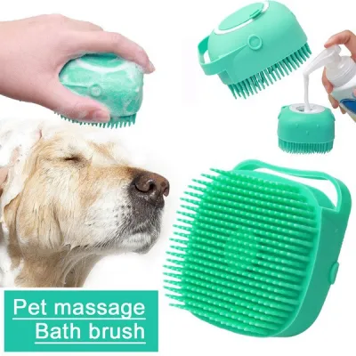 Pet Dog Shampoo Brush Cat Massage Comb Grooming Scrubber Brush for Pet Bathing Short Hair Soft Silicone Rubber Brushes
