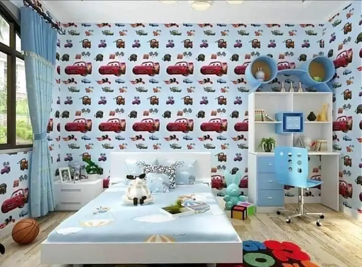 Hf Blue Car Wallpaper Design For Bedroom And Living Room Pvc Self Adhesive Wallpaper Self Adhesive Waterproof Wallpaper Living Room Bedroom Decoration 10metersx45cm Lazada Ph
