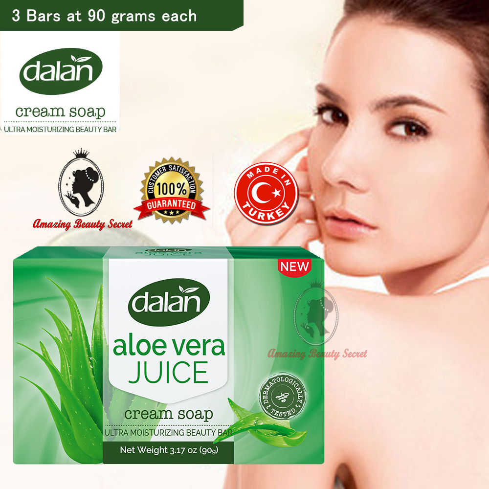 Authentic Dalan Ultra Moisturizing Cream Soap Aloe Vera Juice 3Pack