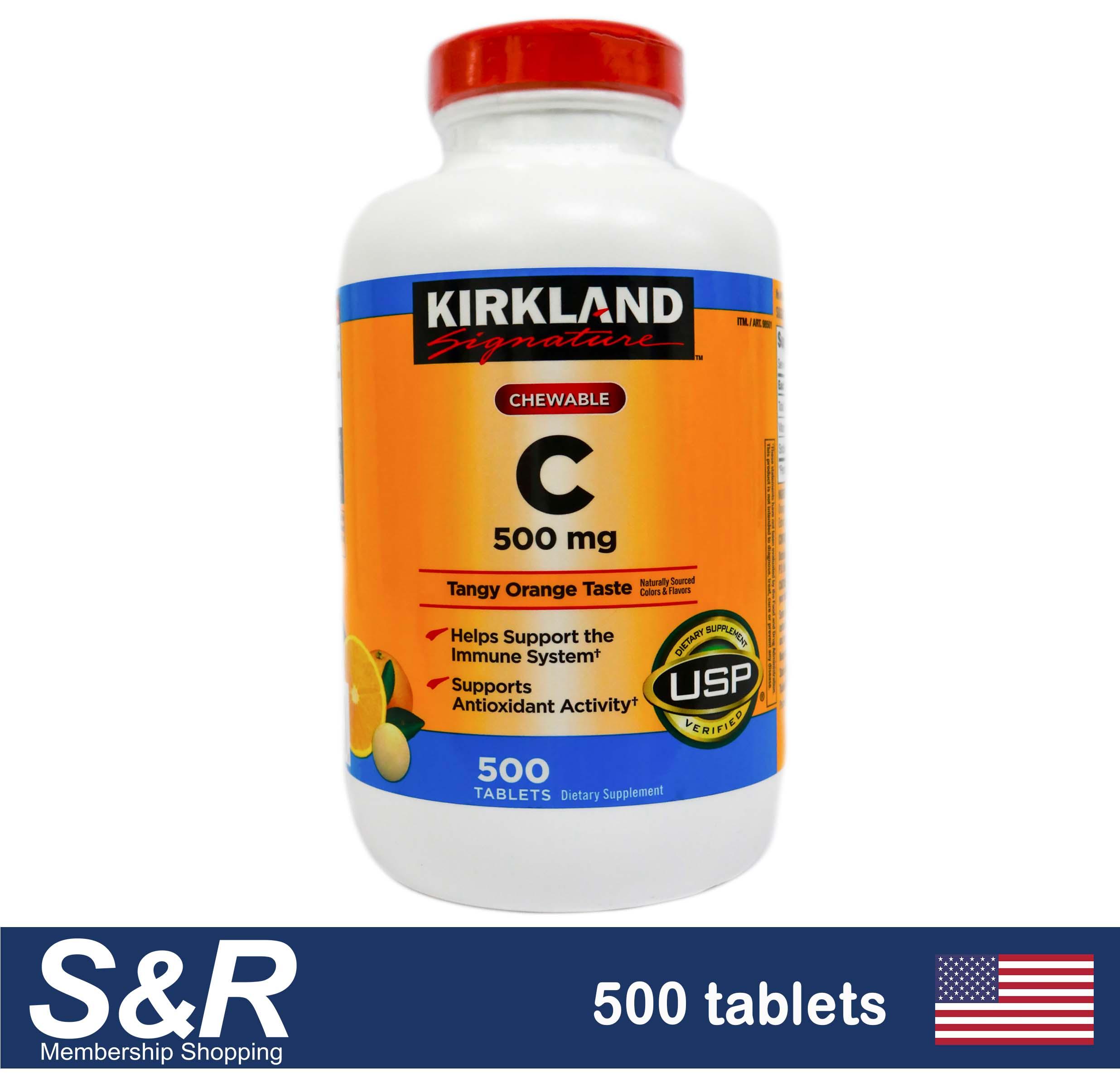  Kirkland Signature Chewable C 500 mg Tangy Orange Taste 500 Tablets