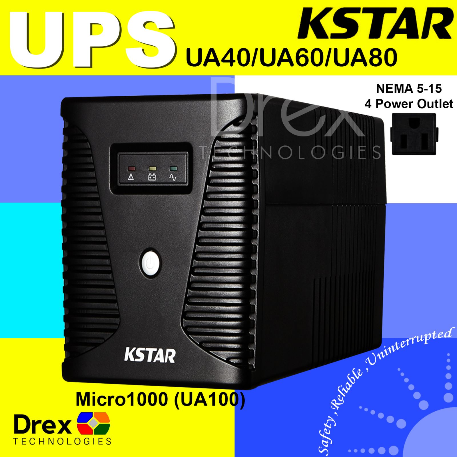 KSTAR UA100 Micro 1000VA/600W Line Interactive Uninterruptible Power