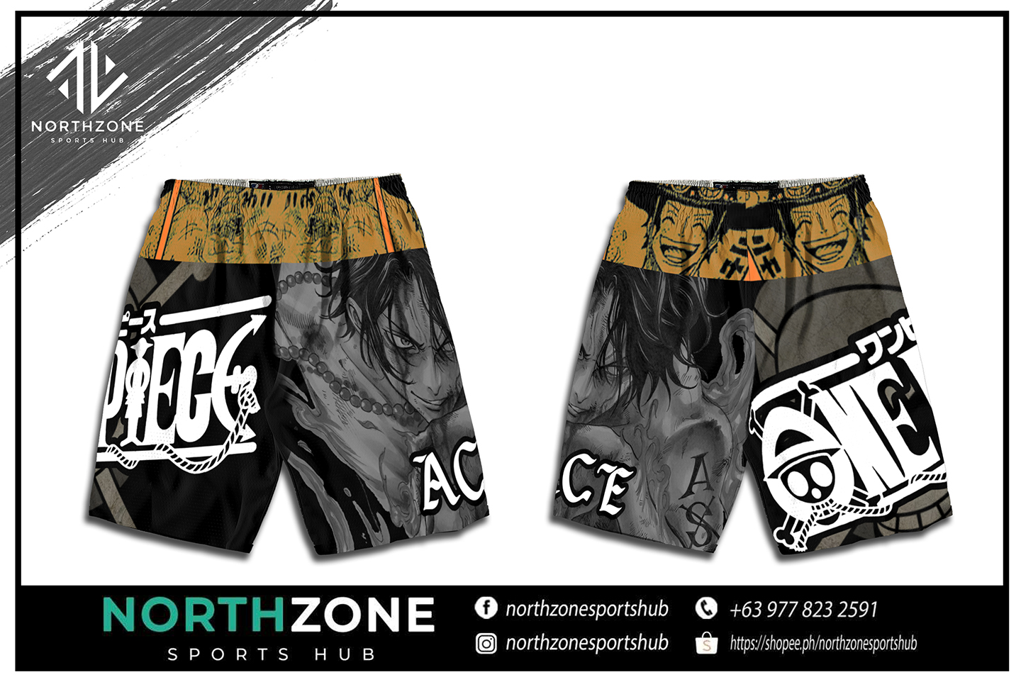 One Piece Luffy and Ace Sublimated Boxer Briefs