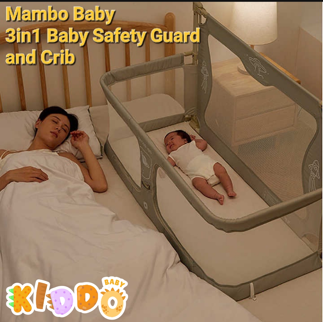 3in1 Foldable Baby Safety Bed Rail Guard and Crib Portable Baby