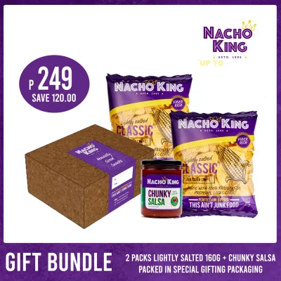 Nacho King Gift Bundle A - 2's Nacho King Lightly Salted 160g + Chunky Salsa
