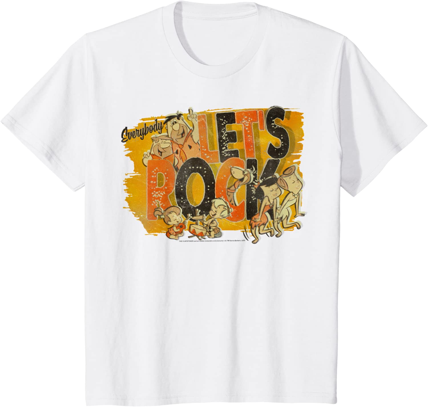 Flintstones-Mens T Shirt Dj Turntable-retro Style-Print 100% Cotton-Graphic Tee