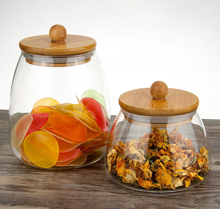 Borosilicate Glass Container with Bamboo Lid - 650ML