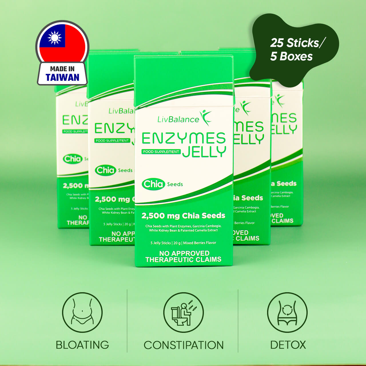 LivBalance Enzymes Jelly (25x) Bloating, Constipation, Detox