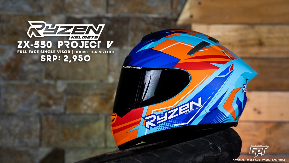 RYZEN ZX-550 PROJECT V MATTE ORANGE Ryzen Zx-550 Full-Face Helmet