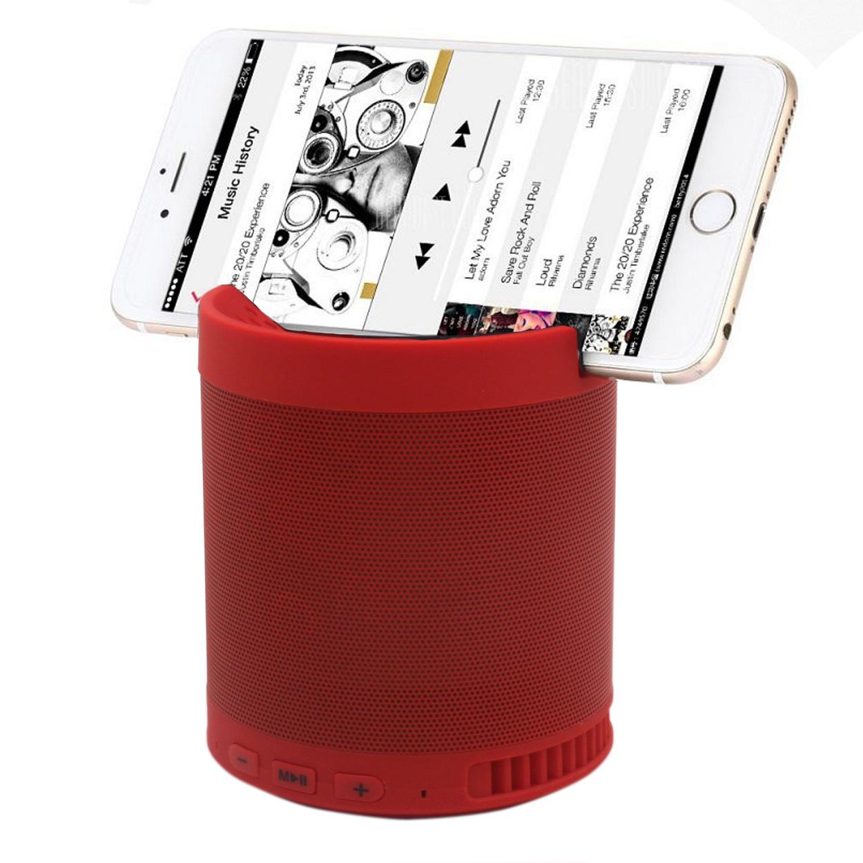 Q3 Multifunctional Pill Wireless Bluetooth Speaker with Cellphone Stand Support (Red)