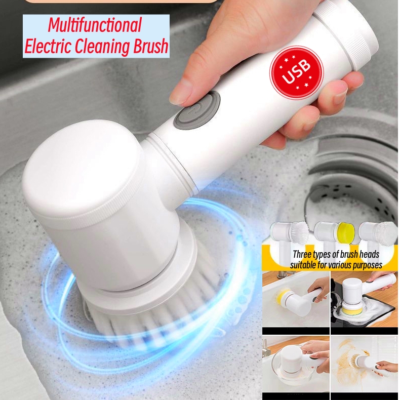 Wireless Electric Cleaning Brush USB Housework Kitchen Dishwashing Brush  Bathtub
