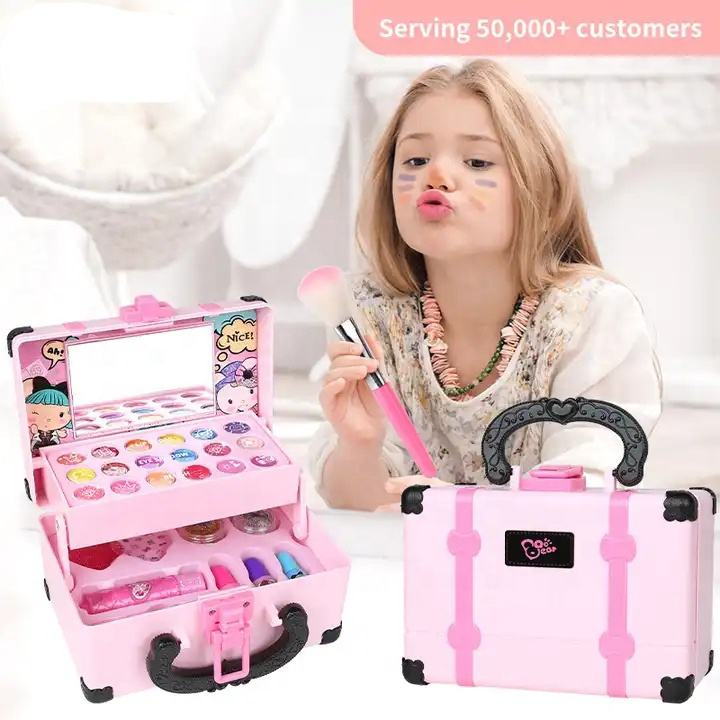 Girls Make Up Set Toy Pretend Play Cosmetic Bag Beauty Toy Makeup Tools ...