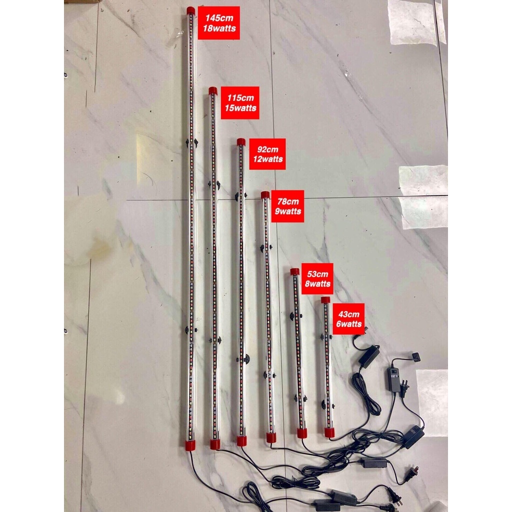 Aquarium Submersible LED Light Strip Color Changing Bubble Lighting