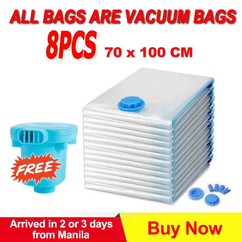 【Electric Pump】8PCS Vacuum Bag Reusable Storage Bag Vacuum Bags Compression Bag Vacuum Pump