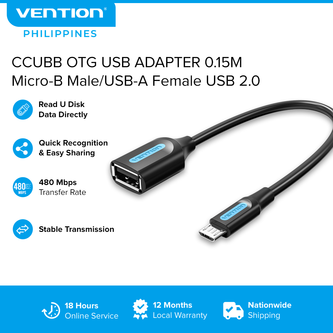 Vention 15CM Micro USB OTG Cable USB Micro B Male To USB A